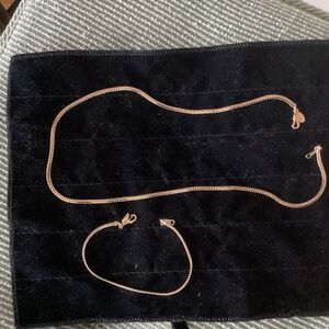 Vintage Gold Tone  Ambassador 7”  Bracelet and 18” Gold Tone Necklace Necklace